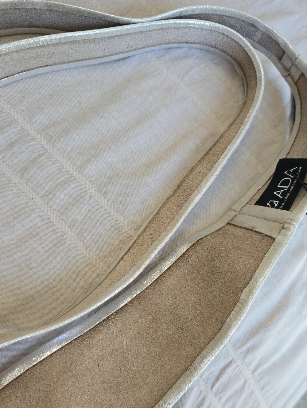 ADA Collection Classic Leather Wrap Belt | Silver Neutral | NWT - Picture 9 of 14